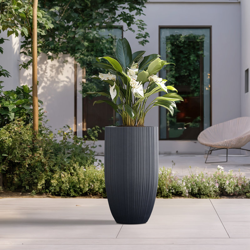 Derron Handmade Pot Planter, Granite Gray