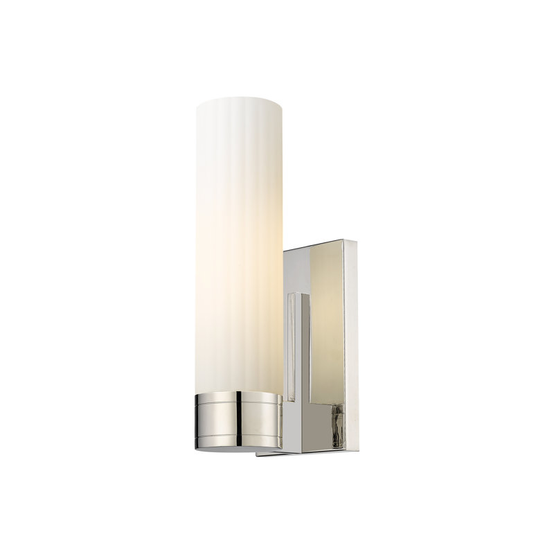 Applique murale 11 po Empire, H 12,63 po x l 5,5 po x P 3,13 po, Blanc mat, Nickel poli