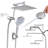 12" Adjustable Shower System With 8" Rainfall Shower Head And 4-function Handheld, 304 Stainless Steel, With Brass 3-way Diverter-121602985