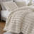 3-Piece King Soft Faux Fur Ribbed Comforter Set,Ivory