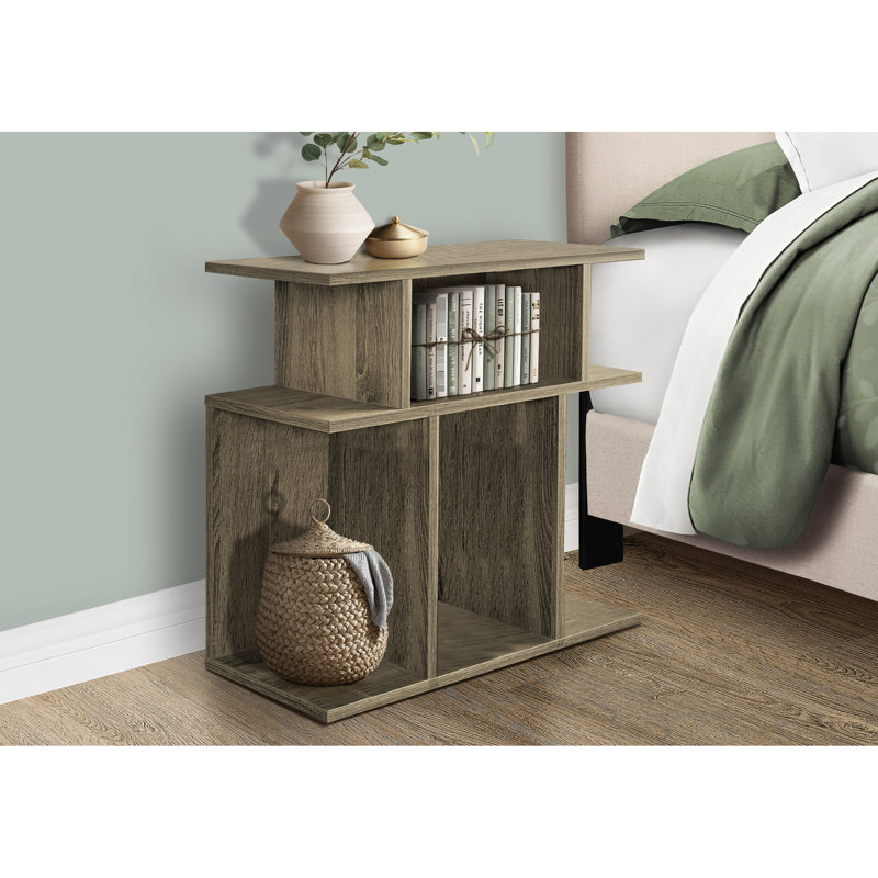 Table d'appoint taupe avec 6 tablettes de présentation, pour la chambre à coucher et le couloir