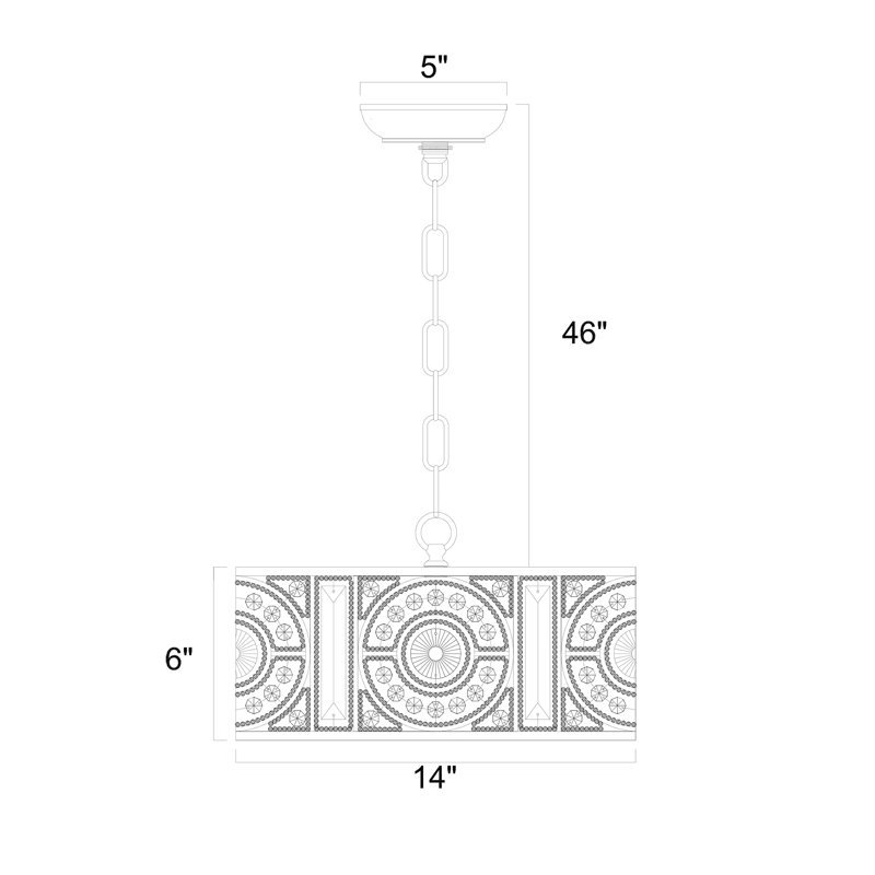 Luminaire suspendu tambour 4 lumières Siu