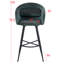 Swivel Upholstered Counter Stool with Metal Frame-2048617277