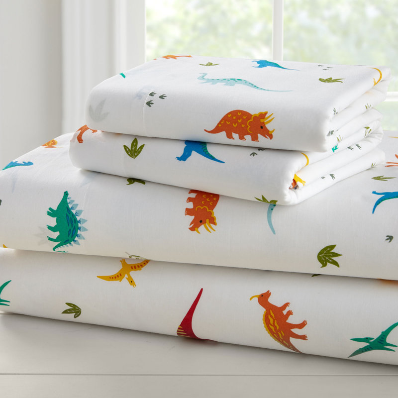 Wildkin 100% Cotton Twin Sheet Set – Soft & Cozy Bed Sheets - Jurassic Dinosaurs