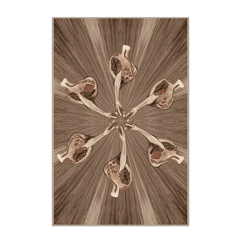 Machine Washable Olney Lamb Chops Posh & Luxe Solid Color Rug in Brown – Beige Binding, 2x3