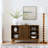 47.3" Farmhouse Fluted Sideboard Buffet Cabinet With 2 Doors & Solid Wood Feet