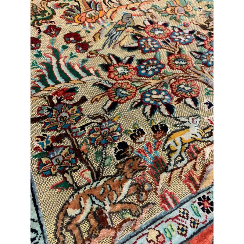 Meikel Oriental Area Rug in Gold
