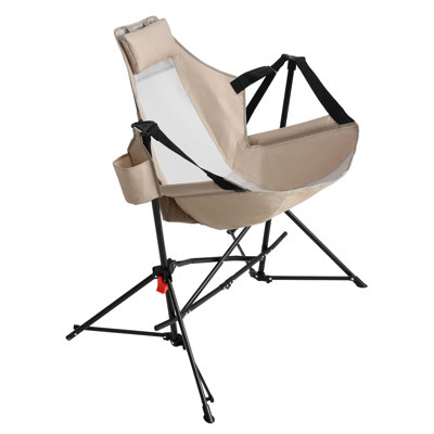 Chaise de camping pliante portative avec housse de siège respirante - Porte-gobelet kaki