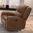 Brown Transitional Manual Recliner - Contour Arms, Wide Seat, High Density Foam