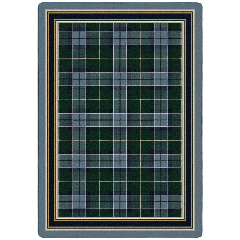 Alminus Signature Magee Tartan Lapis Plaid Area Rug, Rectangle 7'8" x 10'9"