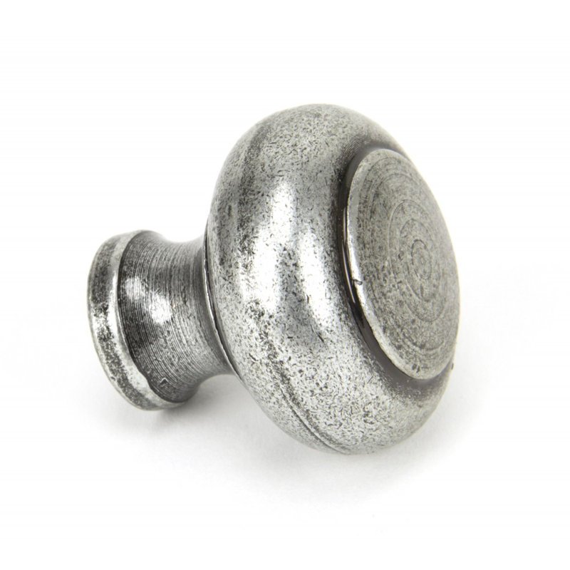 Regency 40mm Diameter Round Knob, Pewter Patina