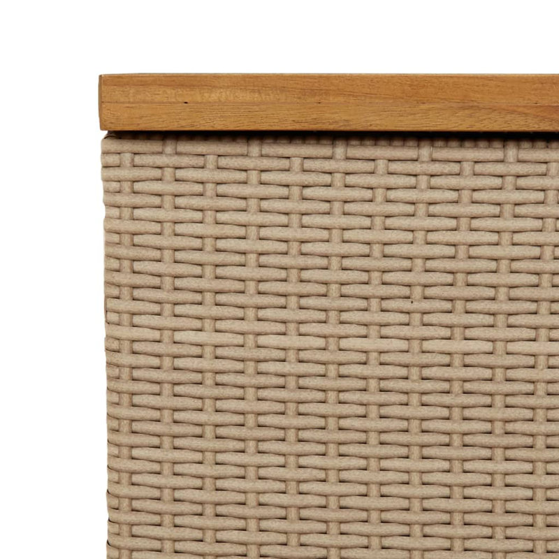Patio Wicker Deck Box, 18.9" H x 31.5" W x 15.7" D, Beige 