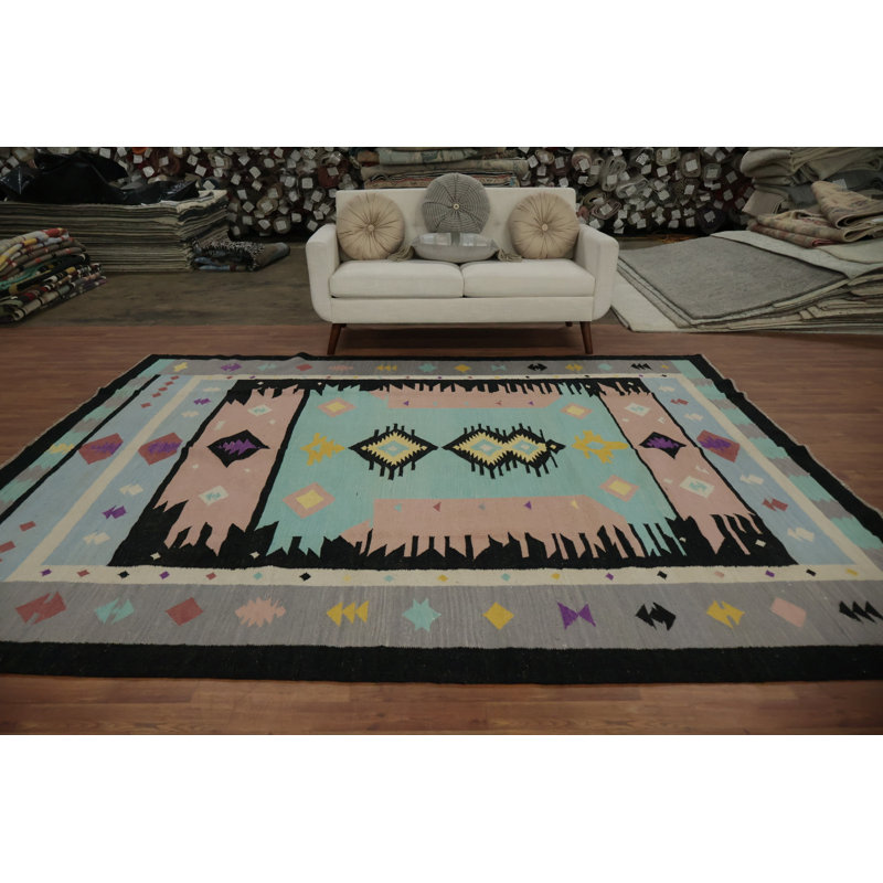 Tapis turc à motif géométrique kilim 8 x 10