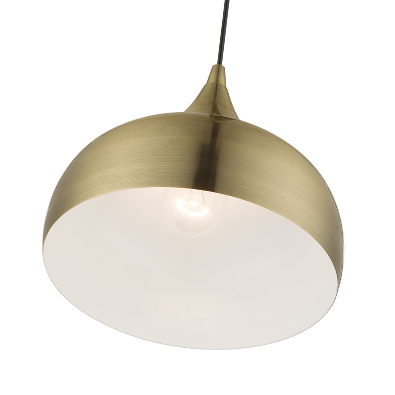 Luminaire suspendu en laiton antique 1 lumière