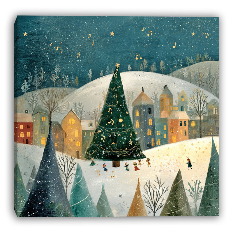 «Town Green Carol Sing», art mural sur toile tendue, H 30 po x l 30 po