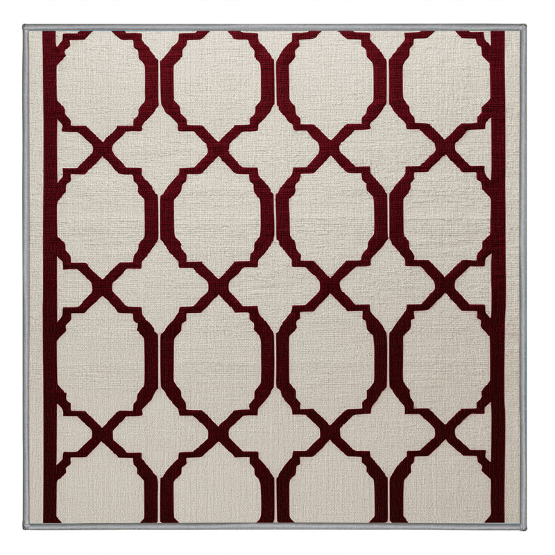 Tapis gris en treillis lavable à la machine, Carré 4 pi