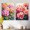 «Hydrangeas in the Sunset Glow II», ensemble de 2 reproductions d'art mural botaniques en métal