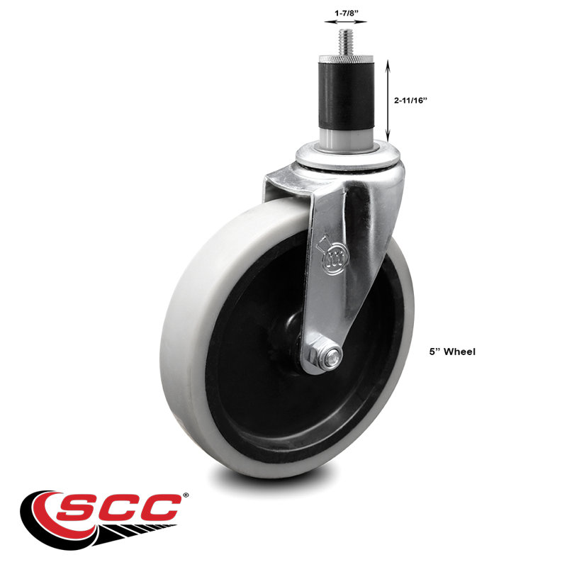 Thermoplastic Rubber Caster with Expanding Stem