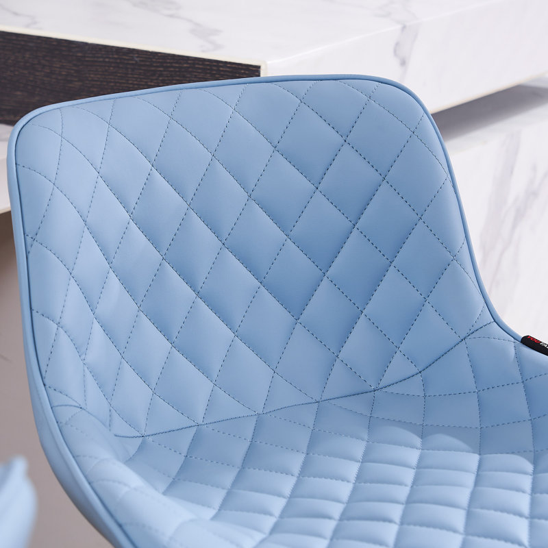 Tabouret de bar rembourré Lougene, Bleu et noir