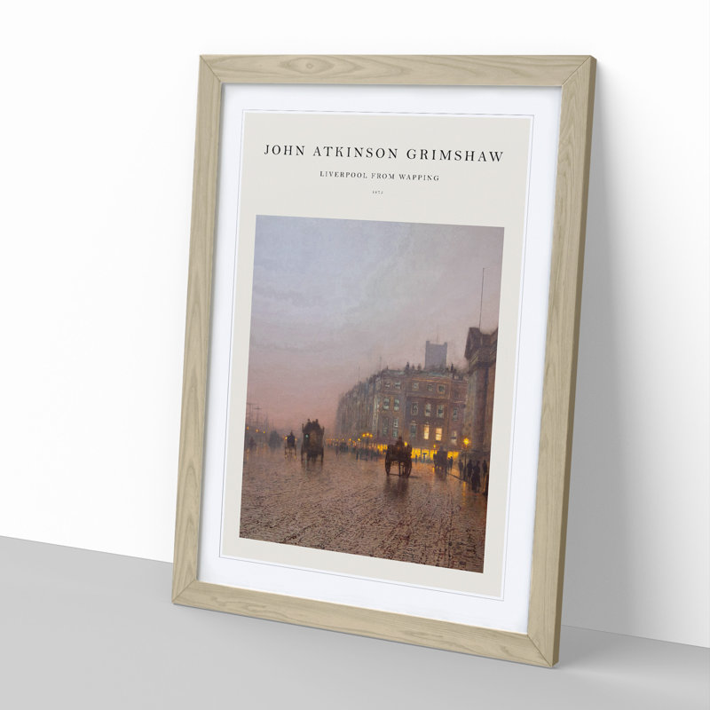 Street Scene by John Atkinson Grimshaw - Single Picture Frame Print, Oak Framed, 36cm H x 27cm W x 2cm D