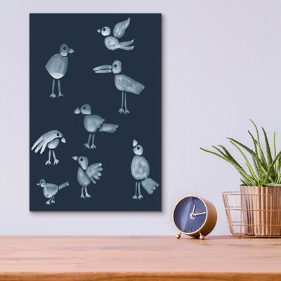 Art mural en verre épique «Flock 1» par Alicia Longley, 12 po x 16 po