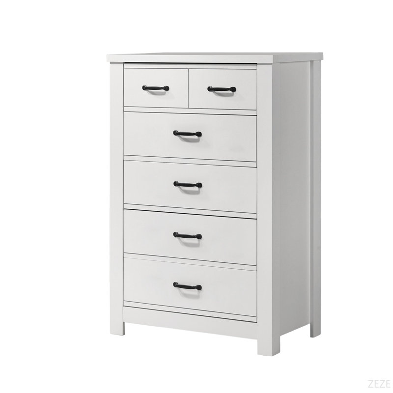 31" White 5-Drawer Chest