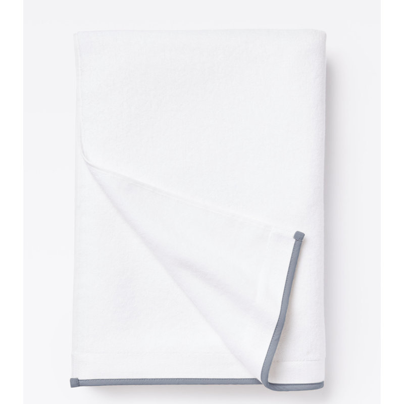 Pure Cotton Bath Sheet with Sand Border, White/Gray