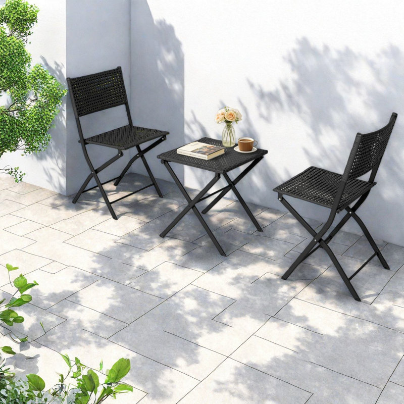 Ensembles de salle à manger portatifs de patio, bistro moderne en acier pour terrasse de balcon