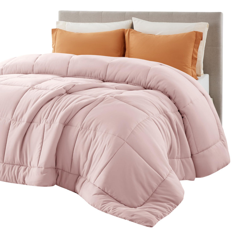 Bedsure Full Box-Stitch Down Alternative Duvet Insert – Pink , All-Season Comforter, Full Comforter, Pink