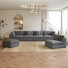 Canapé modulaire surdimensionné en U avec repose-pieds 6 pièces 156,7 "156"