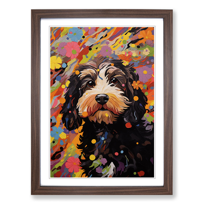 Single Picture Frame Print on Wood, Walnut Framed, 64cm H x 46cm W