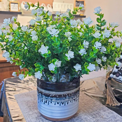 Fleurs artificielles pour l'extérieur, plantes artificielles d'extérieur, 12 faisceaux réalistes résistants aux rayons UV, fleurs artificielles pour jardinières d'extérieur, décoration de jardin pour le printemps, été