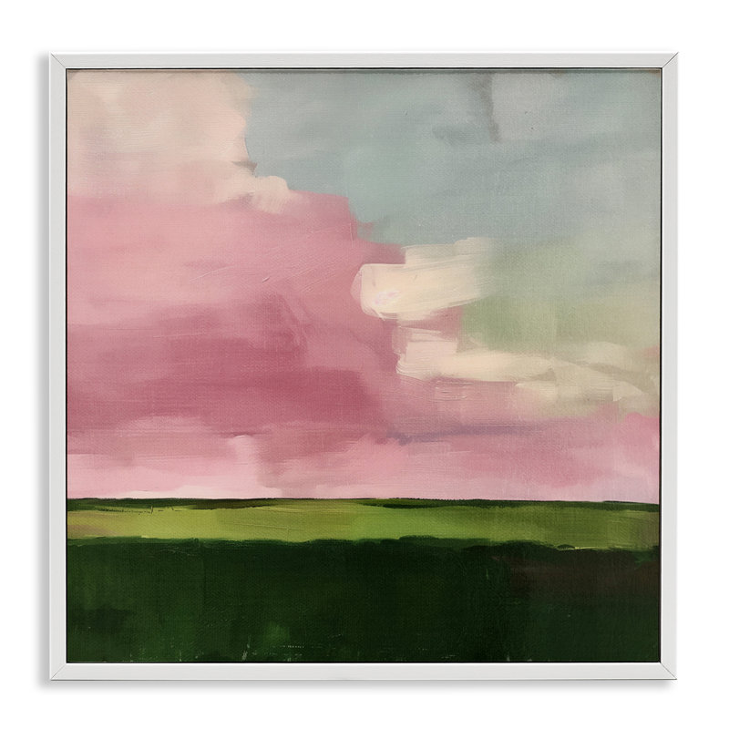  Art de la giclée rose par Svetlana Aleynikova, H 12 po x l 12 po, Estampe numérique encadrée blanc bord de mer