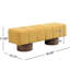 Banc de salle à manger rembourré en chenille jaune, sans assemblage, noyau en mousse de 11 po, longueur de 50 po, hauteur de 17 po, capacité de 300 lb, excellent pour l'assemblage des tabourets de chambre et de chambre à coucher, mousse haute, longue, haute, poids-401160701