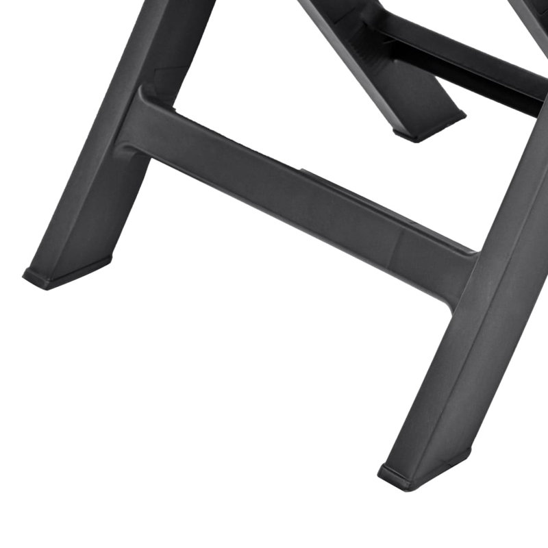 Kat Plastic / Resin Patio Folding Chair Folding Chair Set, Anthracite
