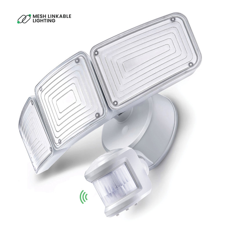 50 Watt 3 - Head LED Dusk to Dawn Outdoor Security Flood Light with Motion Sensor and Timer