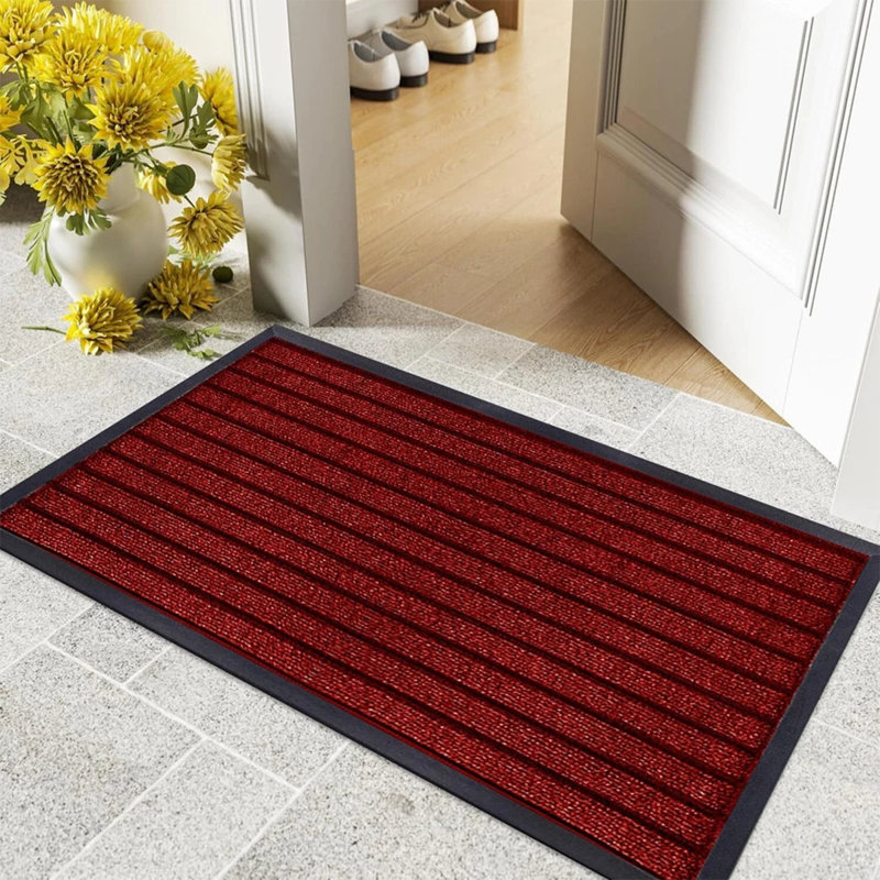 Heavy Duty Dirt Trapper Door Mat & Hallway Runner – Non-Slip Indoor Outdoor Washable Rubber Backed Entrance Mat