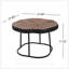 Table basse MGO de forme irrégulière avec grain de bois naturel et base en métal robuste, capacité de 132 lb pour les salons modernes