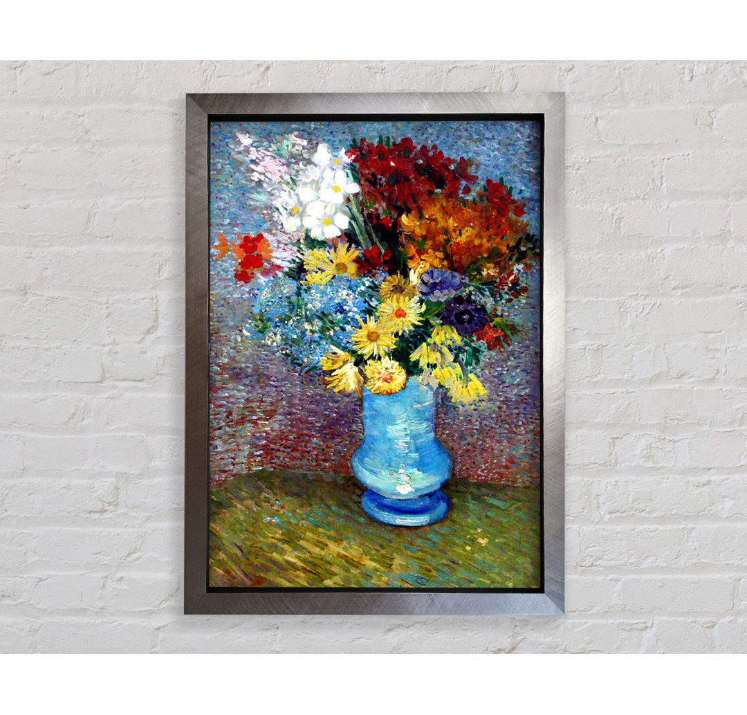 Van Gogh Blumen in einer blauen Vase - Einzelner Bilderrahmen Kunstdrucke