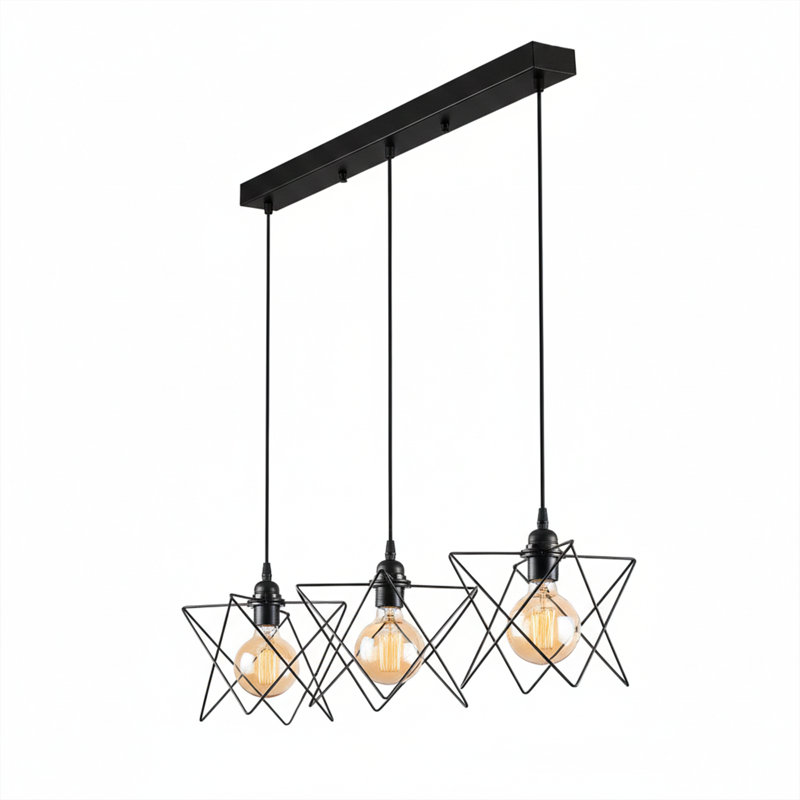 Starling 3-Light Abstract Geometric Chandelier
