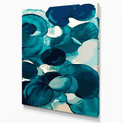 Abstrait aquarelle sur toile bleue 76