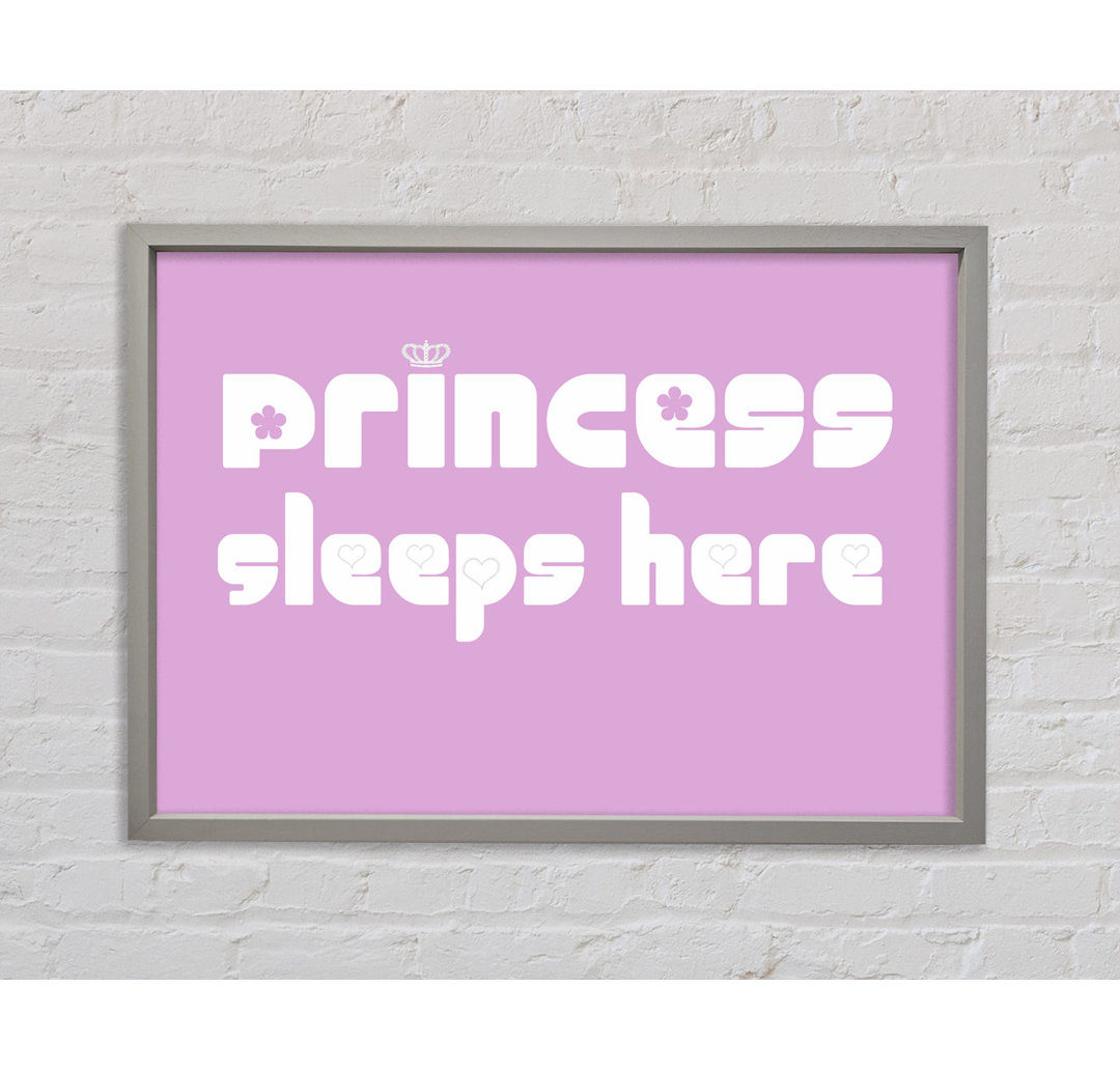 Princesss Sleeps Here 2 Rosa Gerahmter Druck