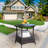 Round Glass Coffee Table Outdoor Patio Furniture 1 With Clear Tempered Glass