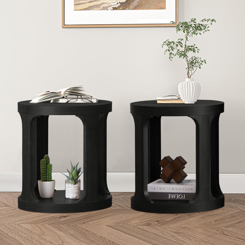 End Table Set (set Of 2), Black