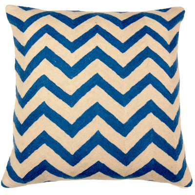Housse de coussin en coton à chevrons