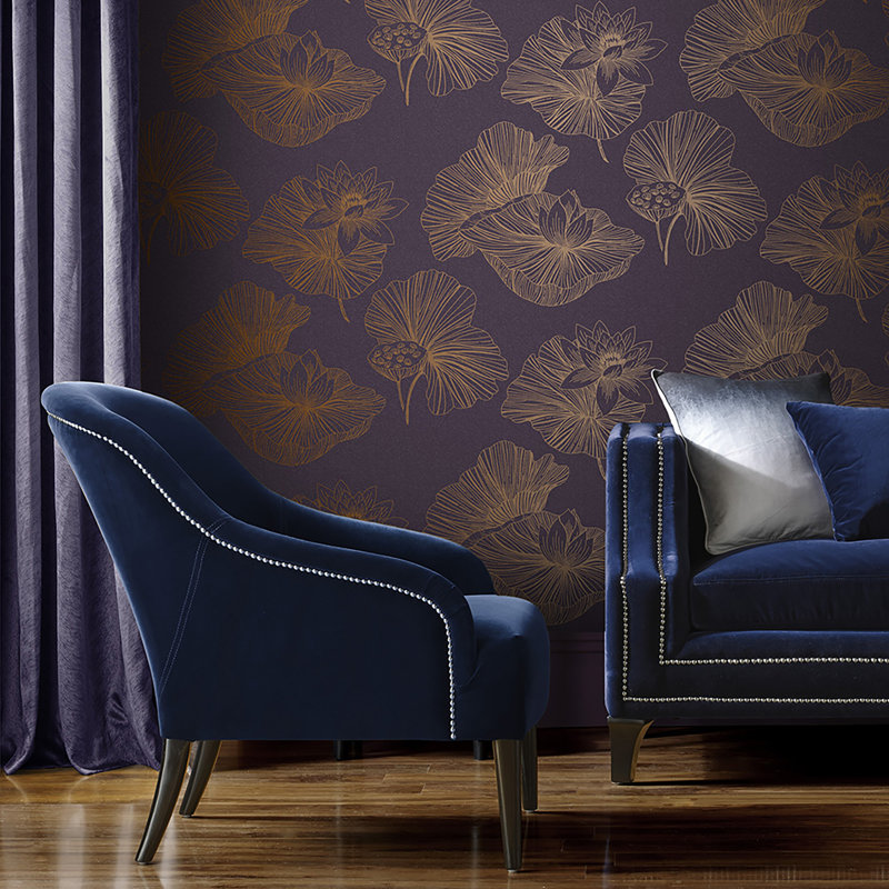 Kashmira Floral Metallic Wallpaper Double Roll