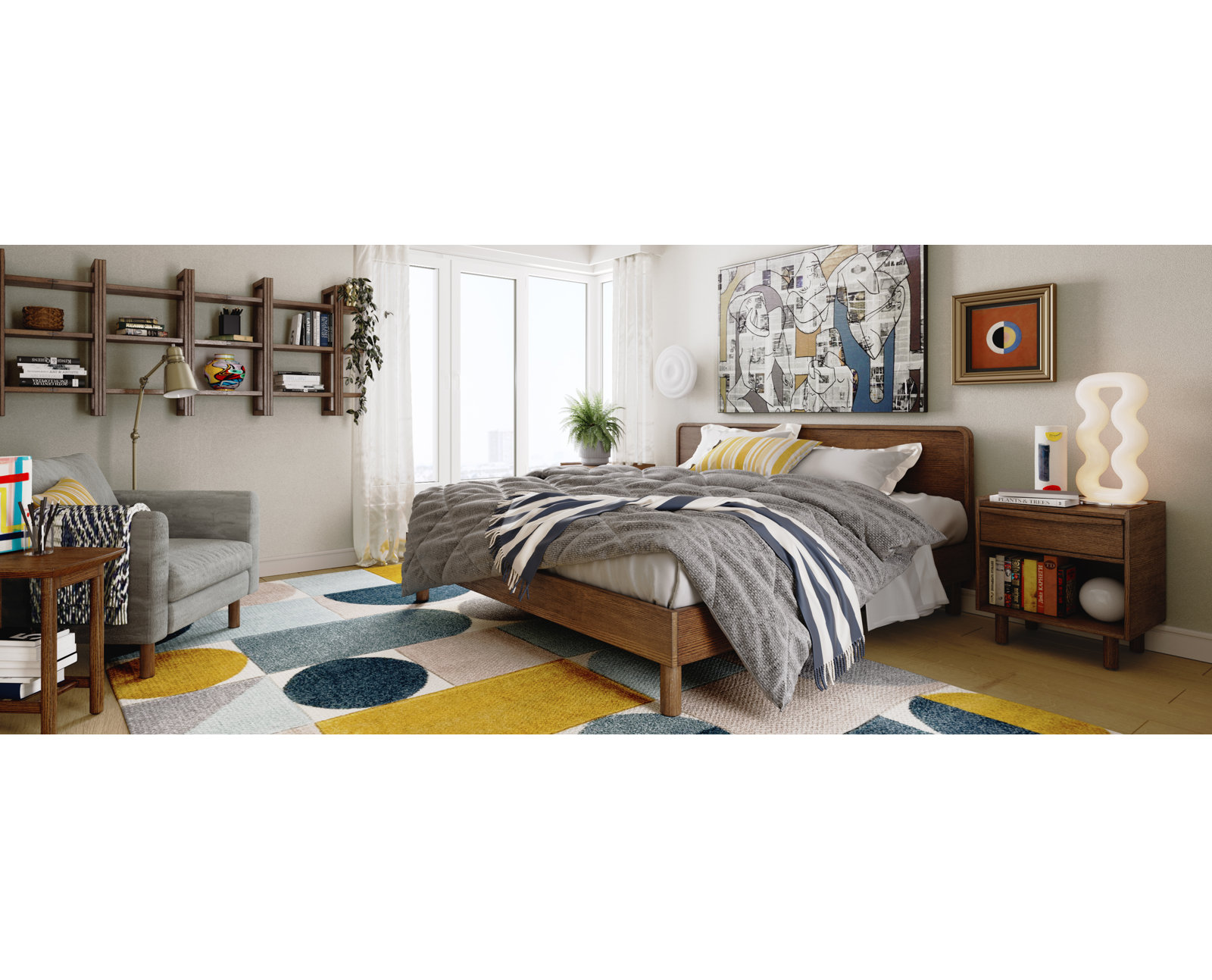 Teri Platform Bed, Brown, King