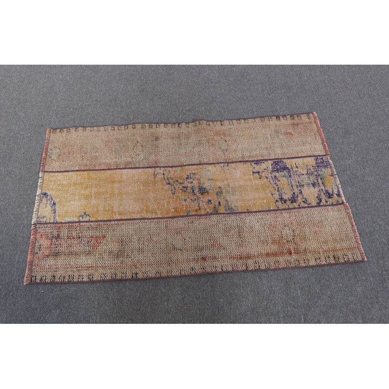 Petit tapis turc tissé à la main orange pour la décoration de la maison, idéal comme tapis d'entrée ou tapis d'auto