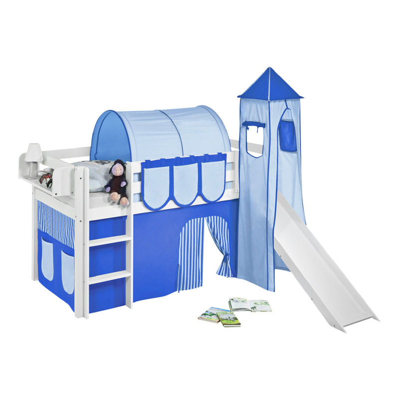 Basic Mid Sleeper Bed, Single (3'), Blue