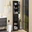 Armoire de rangement avec espace de rangement multifonctionnel, portes avec tablettes de rangement, 2 tiroirs, tablette réglable, noir-172277029